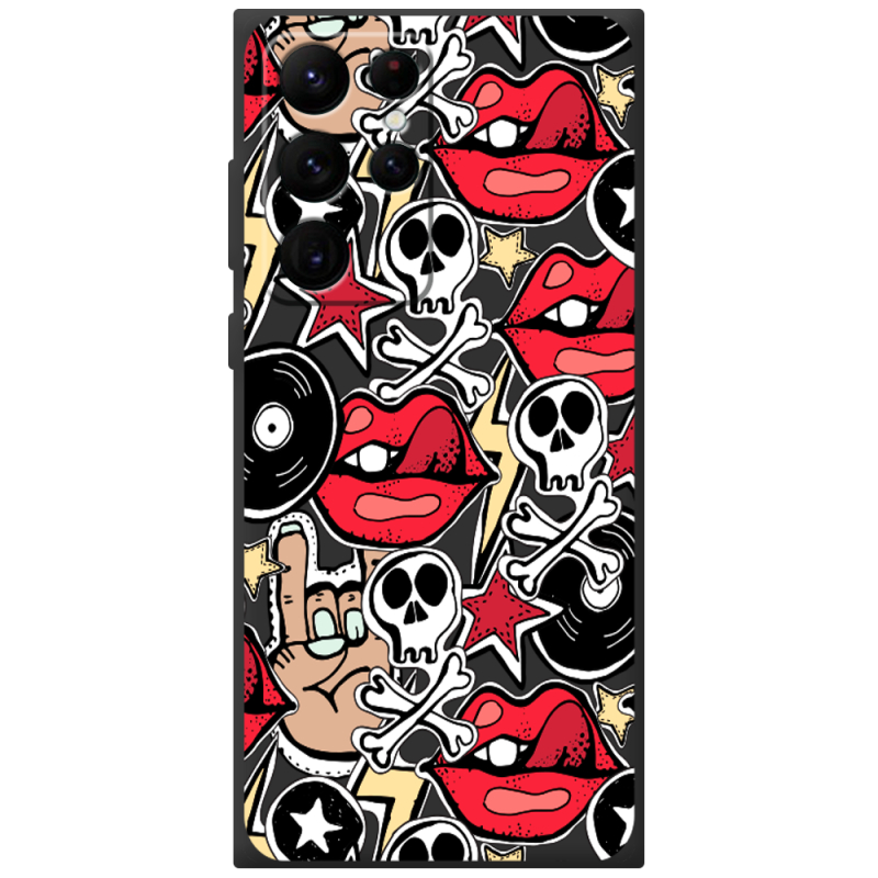 Черный чехол BoxFace Samsung Galaxy S22 Ultra (S908) Rock Graffiti