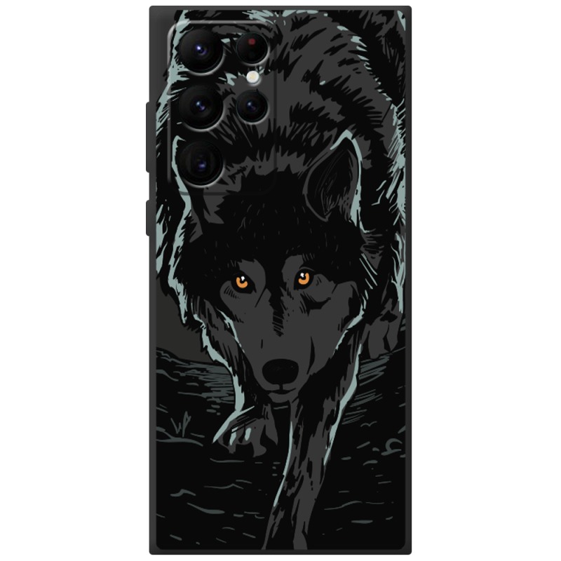 Черный чехол BoxFace Samsung Galaxy S22 Ultra (S908) Wolf