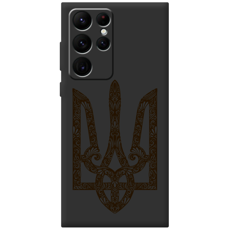 Черный чехол BoxFace Samsung Galaxy S22 Ultra (S908) Ukrainian Trident