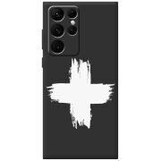 Черный чехол BoxFace Samsung Galaxy S22 Ultra (S908) Білий хрест ЗСУ