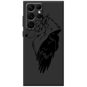 Черный чехол BoxFace Samsung Galaxy S22 Ultra (S908) Wolf and Raven