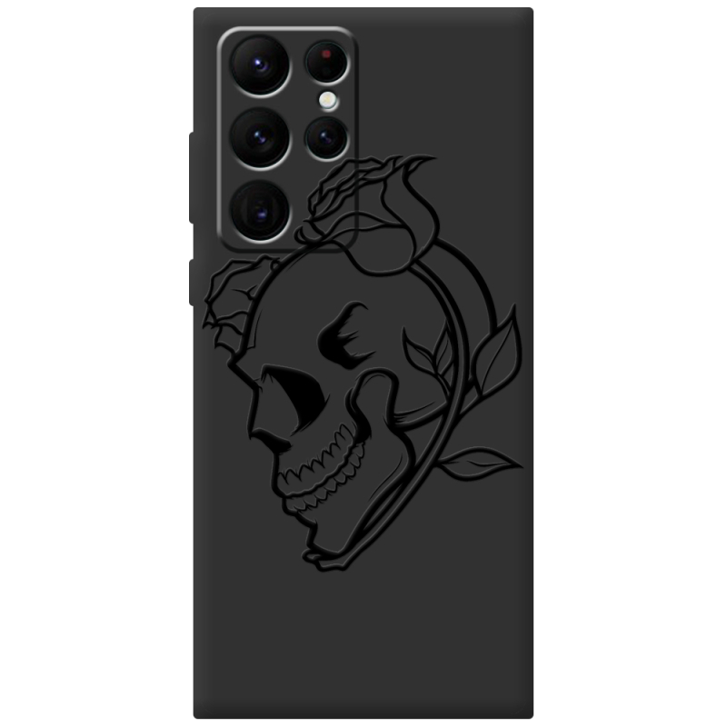 Черный чехол BoxFace Samsung Galaxy S22 Ultra (S908) Skull and Roses