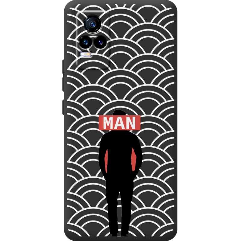 Черный чехол BoxFace Vivo V21E Man Pattern