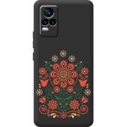 Черный чехол BoxFace Vivo V21E Ukrainian Ornament