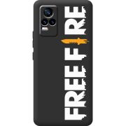 Черный чехол BoxFace Vivo V21E Free Fire White Logo