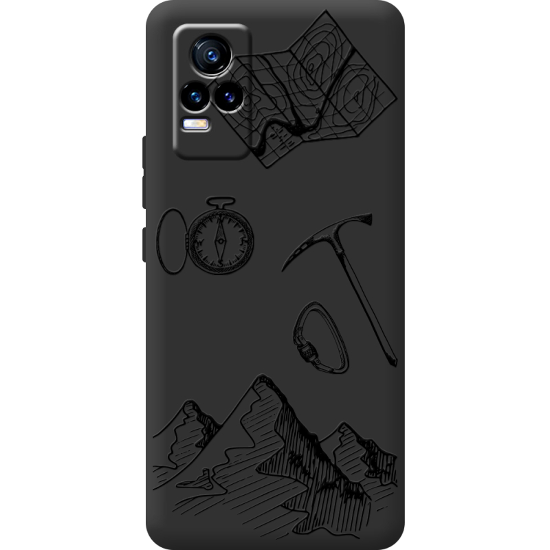 Черный чехол BoxFace Vivo V21E Mountains