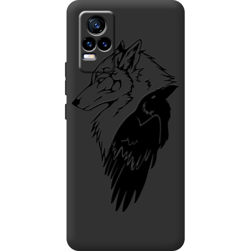 Черный чехол BoxFace Vivo V21E Wolf and Raven