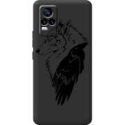 Черный чехол BoxFace Vivo V21E Wolf and Raven