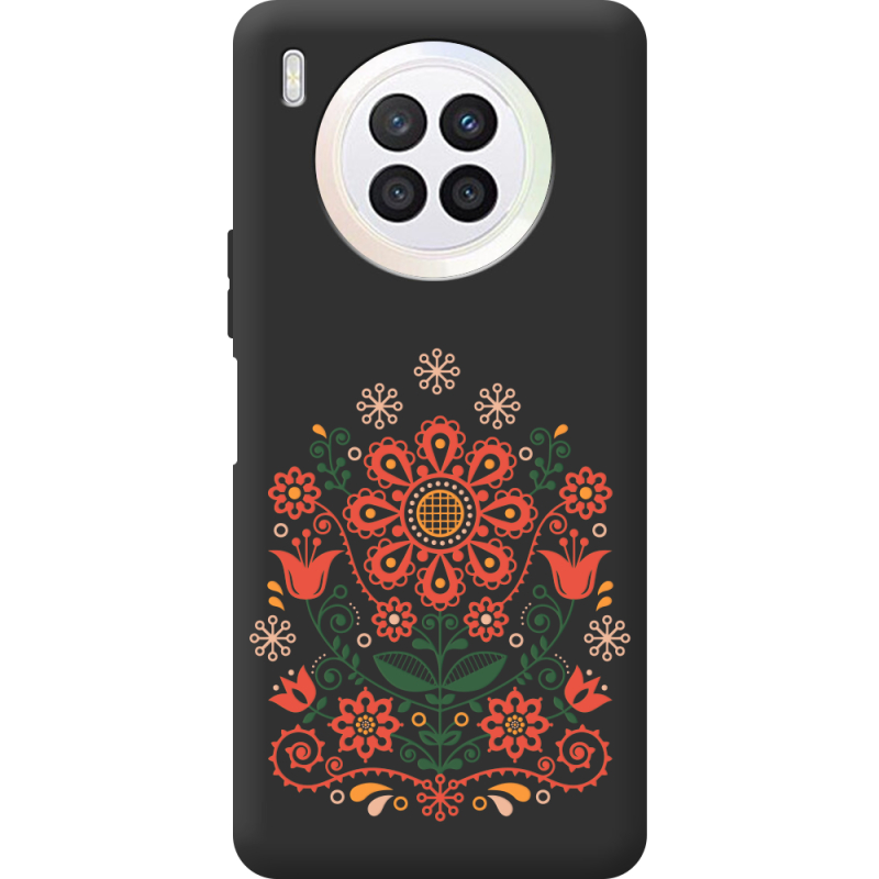 Черный чехол BoxFace Huawei Nova 8i Ukrainian Ornament