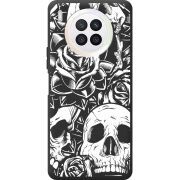 Черный чехол BoxFace Huawei Nova 8i Skull and Roses