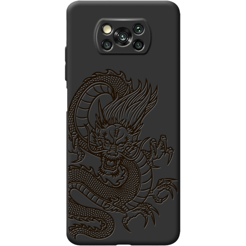 Черный чехол BoxFace Poco X3 Chinese Dragon