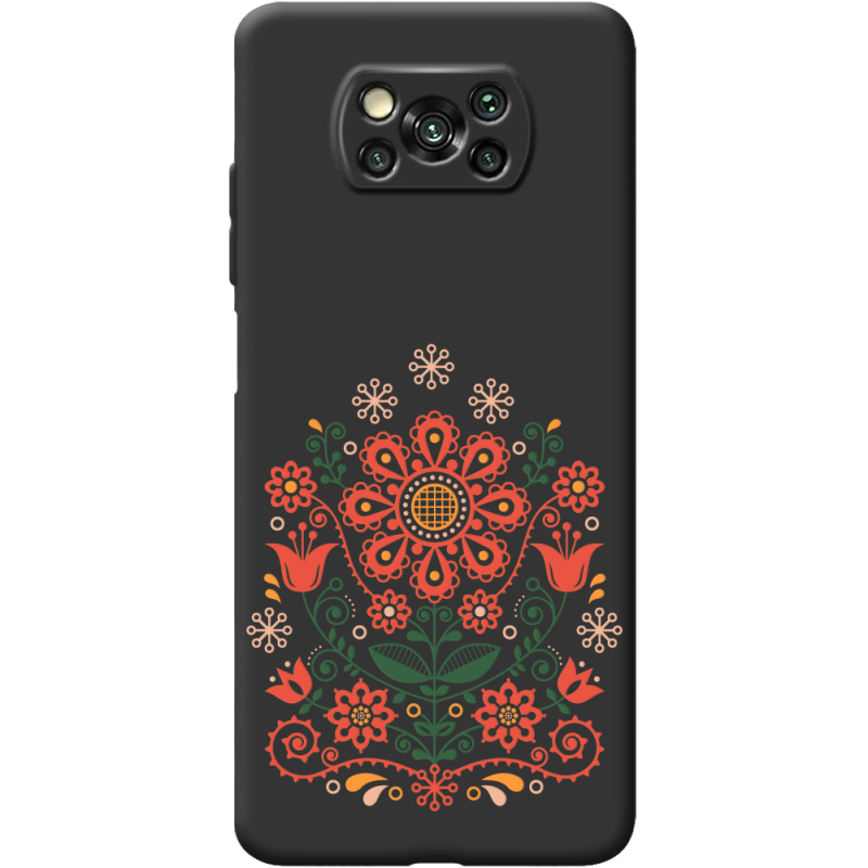 Черный чехол BoxFace Poco X3 Ukrainian Ornament