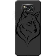 Черный чехол BoxFace Poco X3 Wolf