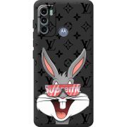 Черный чехол BoxFace Motorola G60 looney bunny