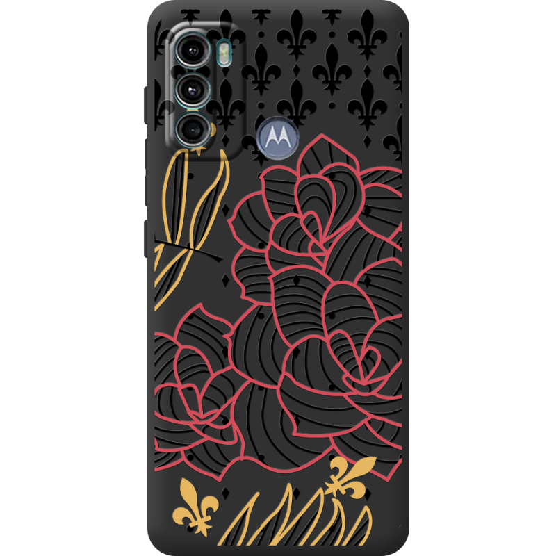 Черный чехол BoxFace Motorola G60 FranceFlowers