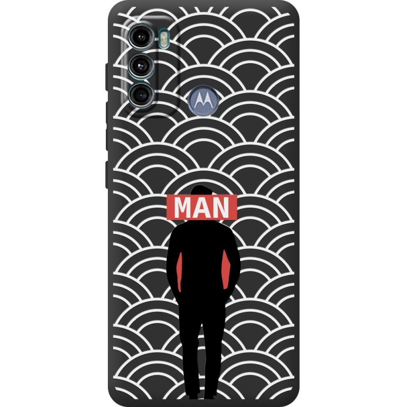 Черный чехол BoxFace Motorola G60 Man Pattern