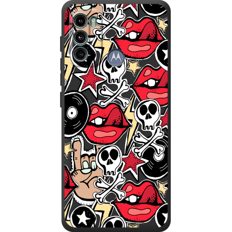 Черный чехол BoxFace Motorola G60 Rock Graffiti