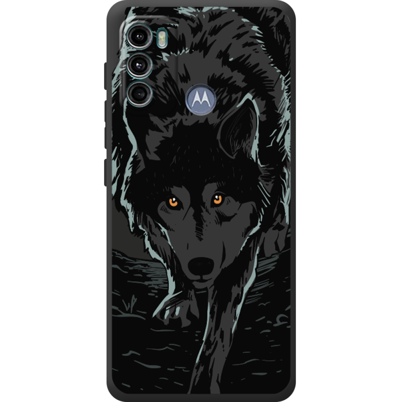 Черный чехол BoxFace Motorola G60 Wolf