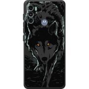 Черный чехол BoxFace Motorola G60 Wolf