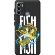 Черный чехол BoxFace Motorola G60 Fish