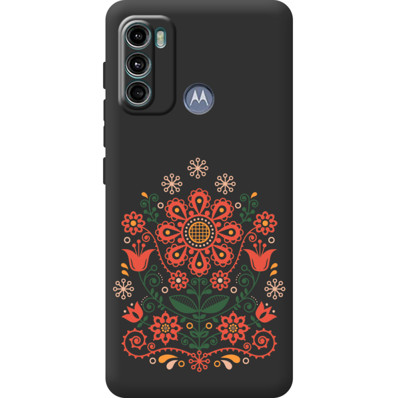 Черный чехол BoxFace Motorola G60 Ukrainian Ornament