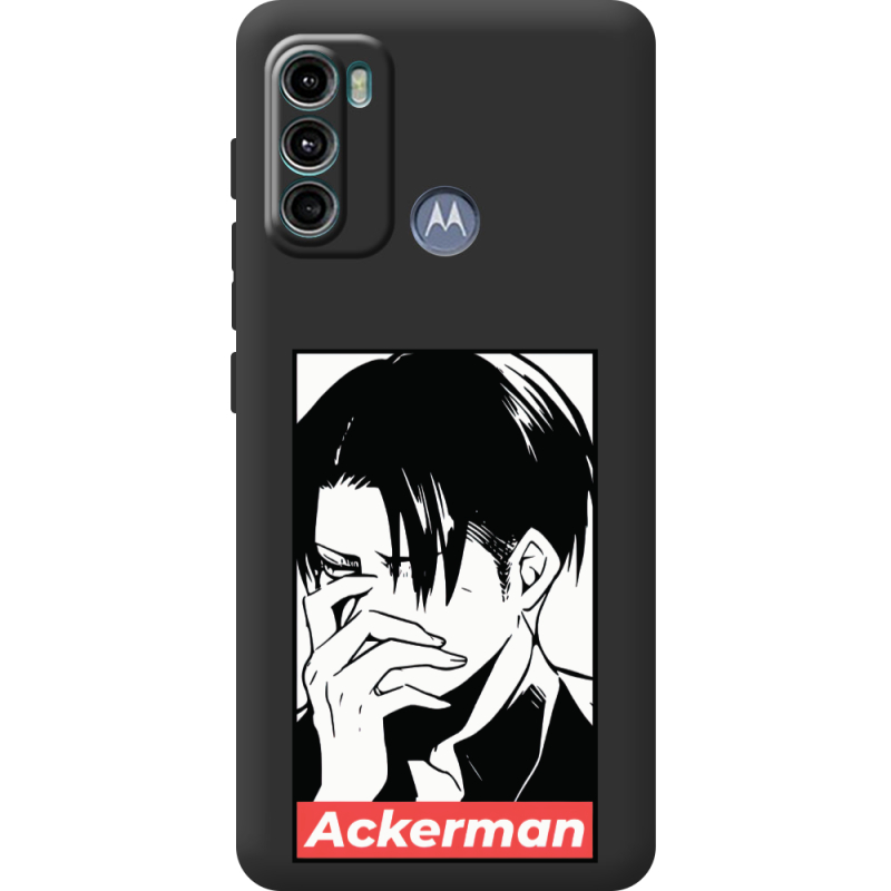 Черный чехол BoxFace Motorola G60 Attack On Titan - Ackerman