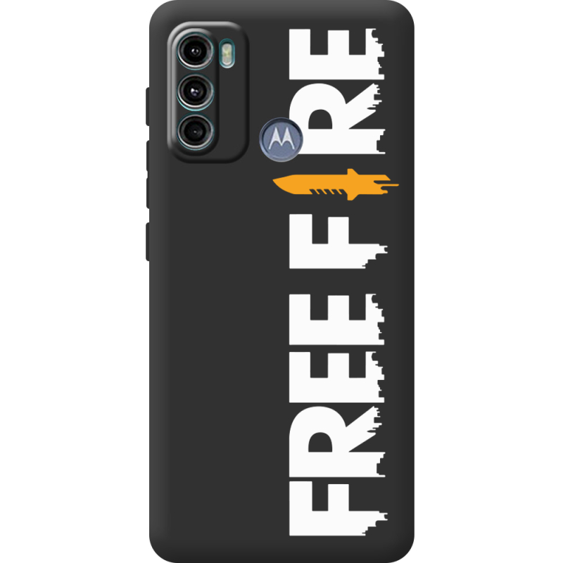 Черный чехол BoxFace Motorola G60 Free Fire White Logo