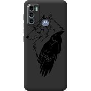 Черный чехол BoxFace Motorola G60 Wolf and Raven