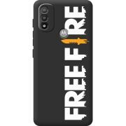 Черный чехол BoxFace Motorola E20 Free Fire White Logo