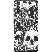 Черный чехол BoxFace Motorola E20 Skull and Roses