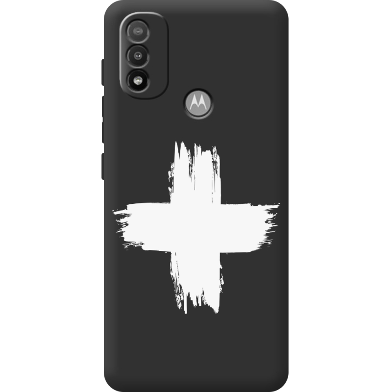 Черный чехол BoxFace Motorola E20 Білий хрест ЗСУ