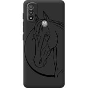 Черный чехол BoxFace Motorola E20 Horse