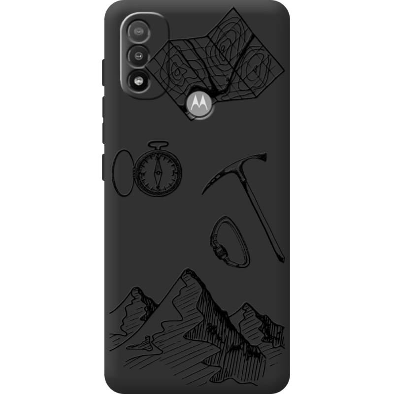 Черный чехол BoxFace Motorola E20 Mountains