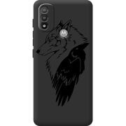 Черный чехол BoxFace Motorola E20 Wolf and Raven