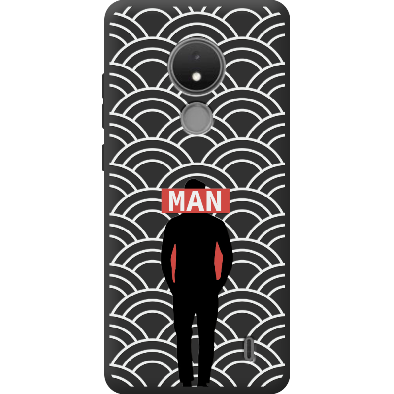 Черный чехол BoxFace Nokia C21 Man Pattern