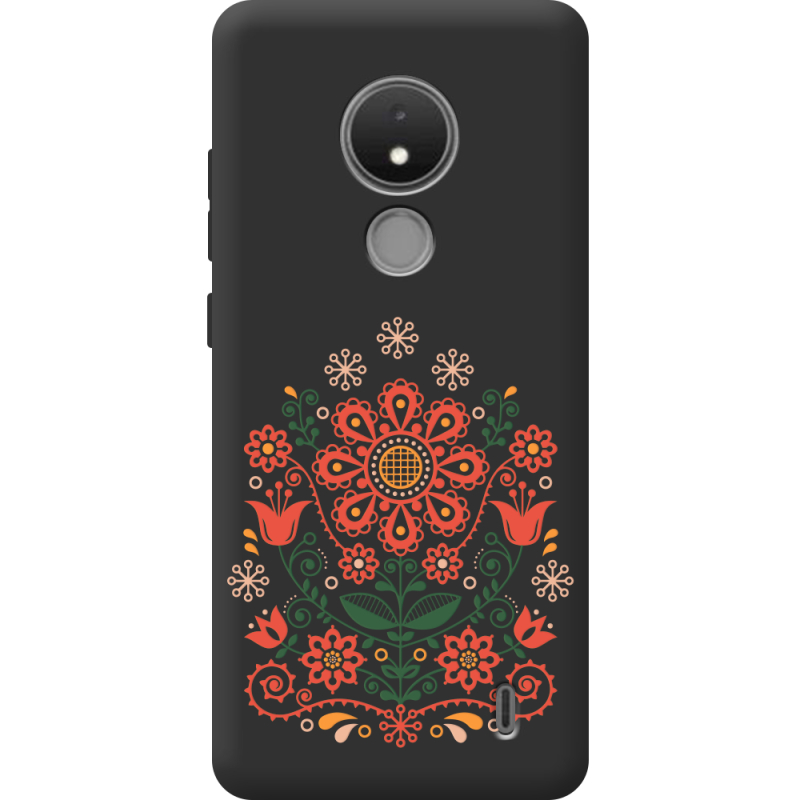 Черный чехол BoxFace Nokia C21 Ukrainian Ornament