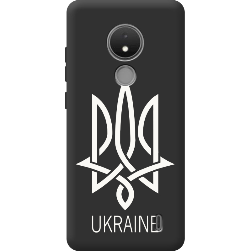 Черный чехол BoxFace Nokia C21 Тризуб монограмма ukraine