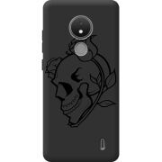 Черный чехол BoxFace Nokia C21 Skull and Roses