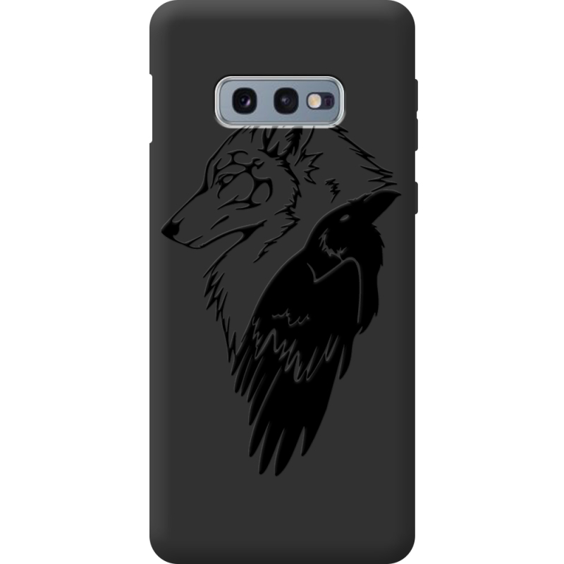 Черный чехол BoxFace Samsung G970 Galaxy S10e Wolf and Raven