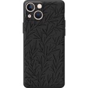 Черный чехол BoxFace Apple iPhone 13 mini Leaves