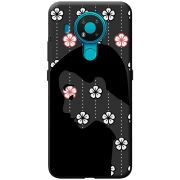 Черный чехол BoxFace Nokia 3.4 Flower Hair