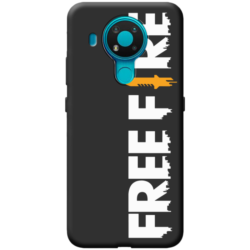 Черный чехол BoxFace Nokia 3.4 Free Fire White Logo
