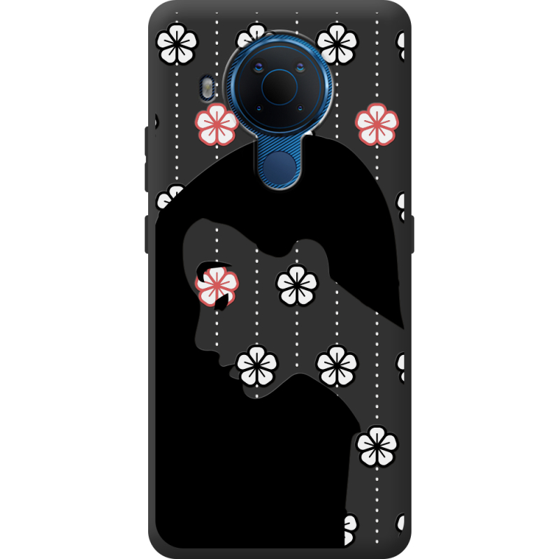 Черный чехол BoxFace Nokia 5.4 Flower Hair