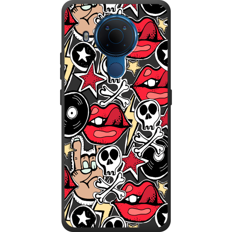 Черный чехол BoxFace Nokia 5.4 Rock Graffiti