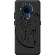 Черный чехол BoxFace Nokia 5.4 Horse