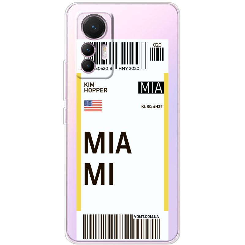 Прозрачный чехол BoxFace Xiaomi 12 Lite Ticket Miami