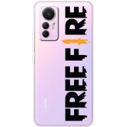 Прозрачный чехол BoxFace Xiaomi 12 Lite Free Fire Black Logo
