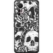 Черный чехол BoxFace Xiaomi 12 Lite Skull and Roses