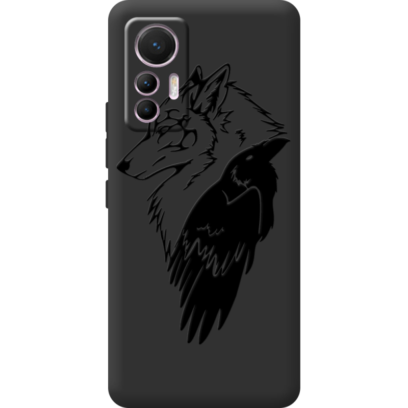 Черный чехол BoxFace Xiaomi 12 Lite Wolf and Raven