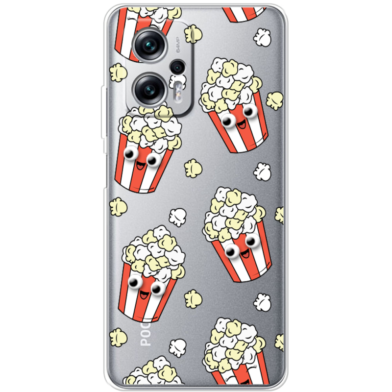 Прозрачный чехол BoxFace Xiaomi Poco X4 GT с 3D-глазками Popcorn